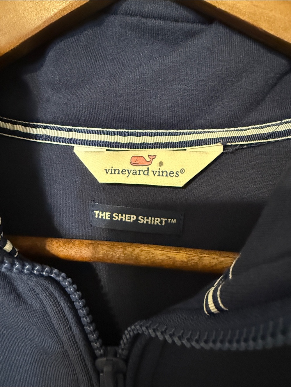 Vineyard Vines Women’s The Shep Shirt Navy Blue Stripes 1/4 Zip L - Picture 5 of 11